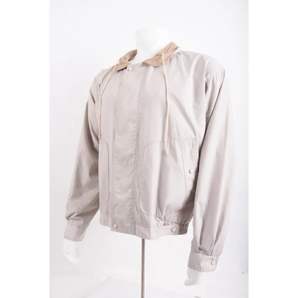 Members Only Mens Lightweight Racer Bomber Jacket Coat US 44 Beige L Large